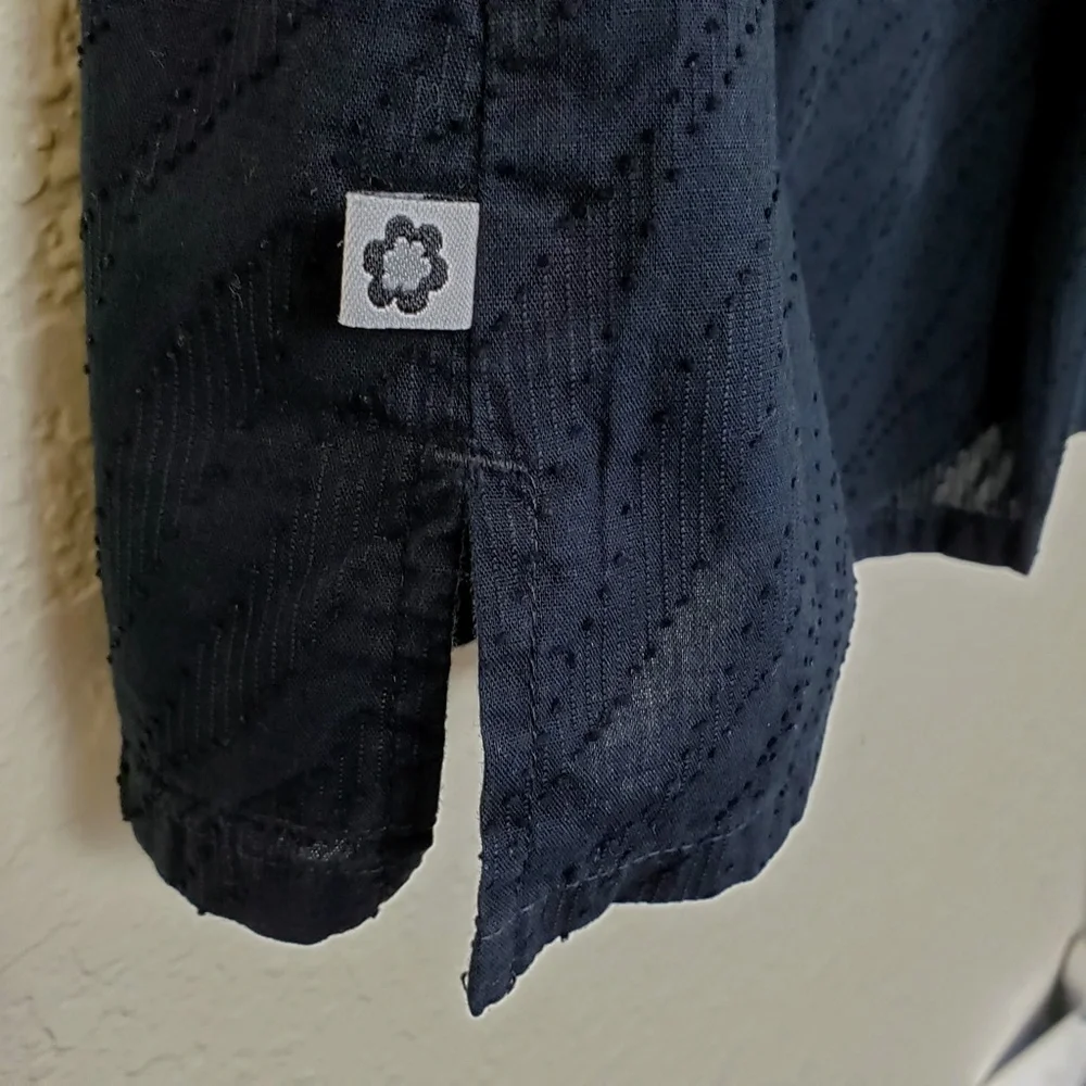 Cherokee Studio 100% Cotton Black Square Neck Babydoll Scrub Top - Womens Medium - Picture 6 of 8